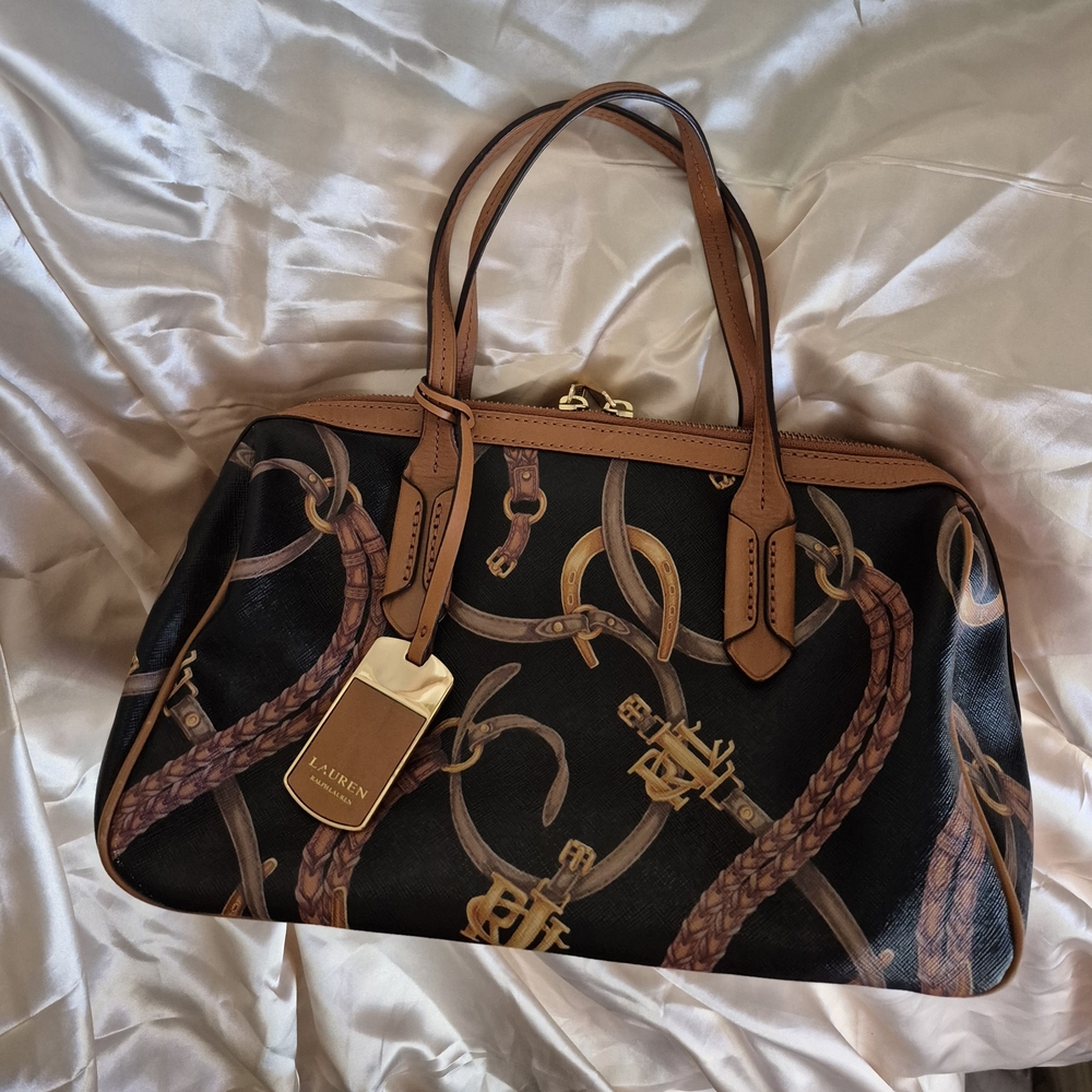 Lauren Ralph Lauren Black and Brown Handbag